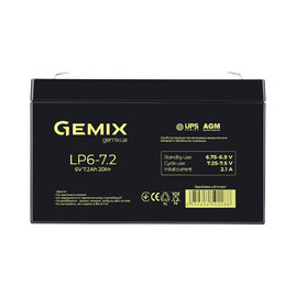 Акумуляторні батареї Акумуляторна батарея Gemix LP6-7.2 Чорний